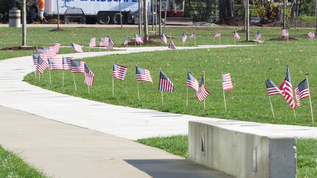 flags on campus