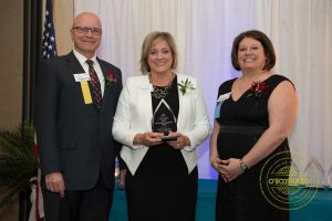 (L-R) Tim Kwiatkowski, event chairperson, Linda Koller, and Lisa Ettipio-Lauciello, president of the BNSME