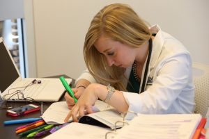 Physician Assistant student studying