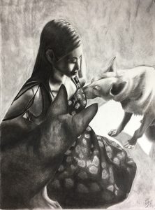 Best in Show “Self Portrait With Dog” by Mia Mahar.