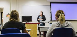 Daemen University Behavioral Science Chair Vicki Knapp in class