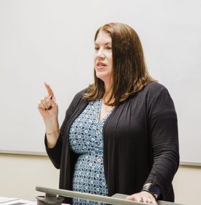 Daemen University Behavioral Science Chair Vicki Knapp teaching class
