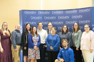 Dr. Olson pictured with some of the five-year award recipients