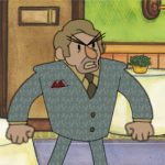 Animated male figure wearing a suit